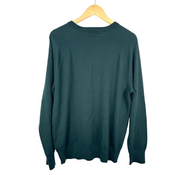 Banana Republic Merino Wool blend button front sweater hunter green sz L - Picture 3 of 7